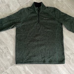 Eddie Bauer green 1/4 zip fleece sweater